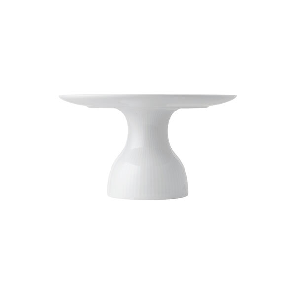 Hvid Riflet fad p&aring; fod &Oslash; 20 cm, Royal Copenhagen
