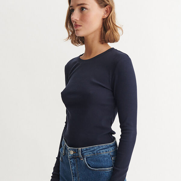 Ludmilla LS Tee, sky captain, Basic Apparel