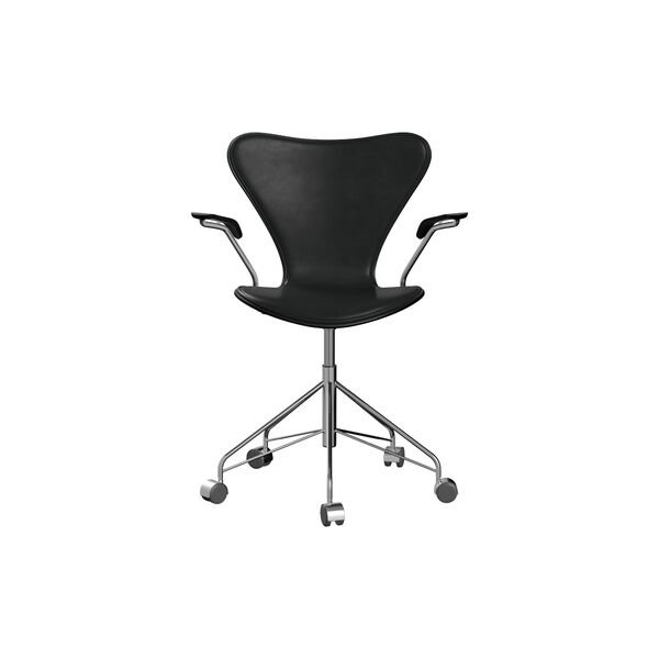 Serie 7&trade; 3217 forsidepolstret kontorstol, Grace Black, Fritz Hansen