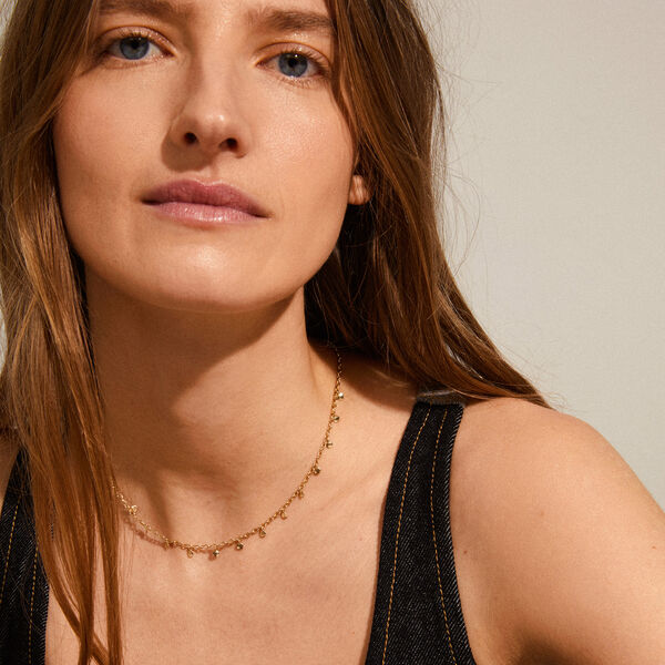 PANNA Coin Halsk&aelig;de, gold plated, Pilgrim