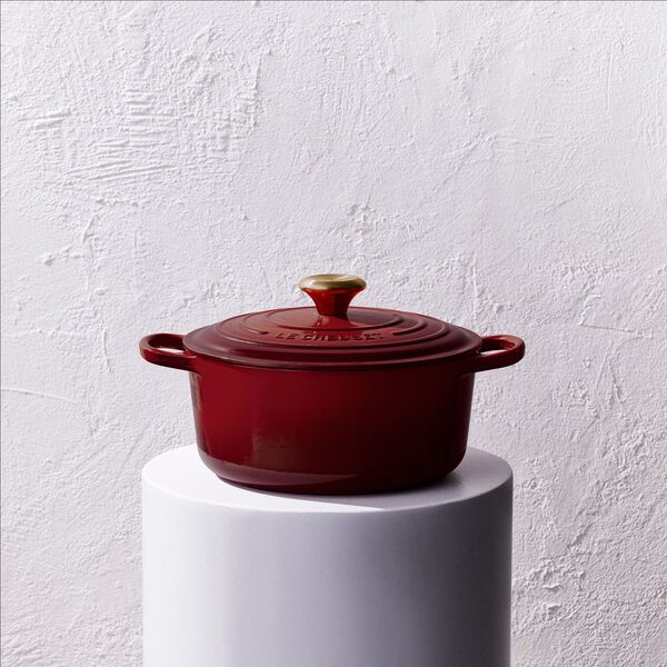 Signature rund st&oslash;bejernsgryde &Oslash; 20 cm, garnet, Le Creuset