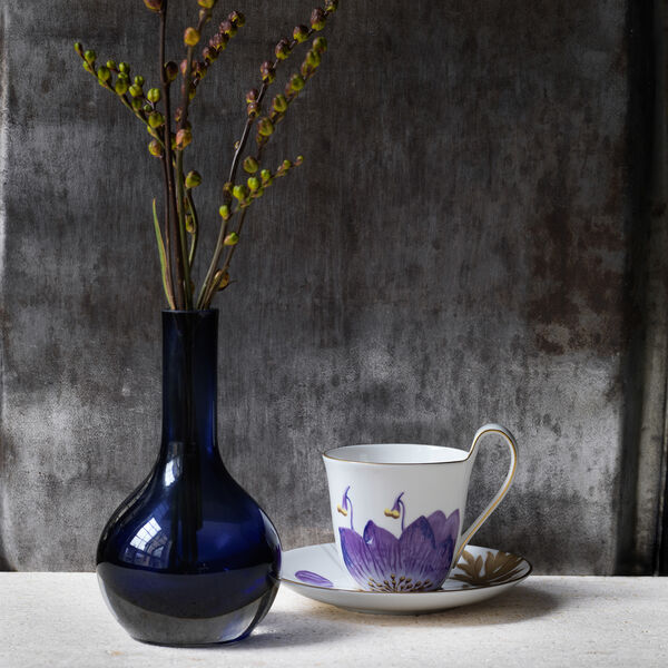 Flora h&oslash;jhankskop med underkop stedmoderblomst 27 cl, Royal Copenhagen