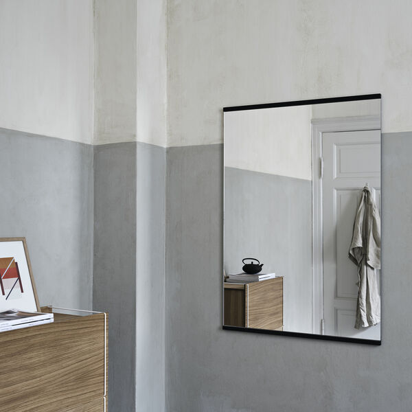Rectangular Wall Mirror, black, MOEBE