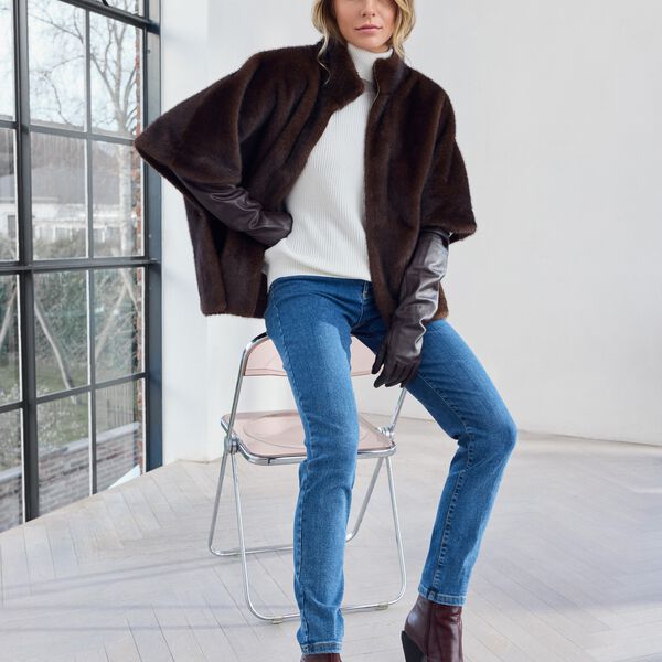 Cape Fur Cape | Brown | Jakke, Micha