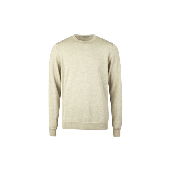 Pullover Knitted Crew Neck With Patch Merino Wool, light beige pattern, Stenstr&ouml;ms