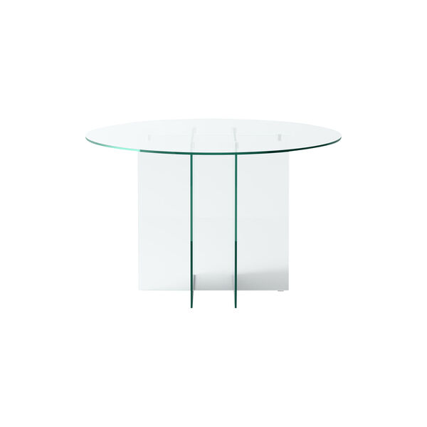 Anouk Round Glass Dining Table, transparent, Westwing Collection