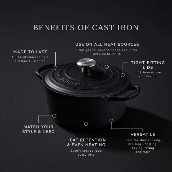Signature rund st&oslash;bejernsgryde &Oslash; 20 cm, matte black, Le Creuset