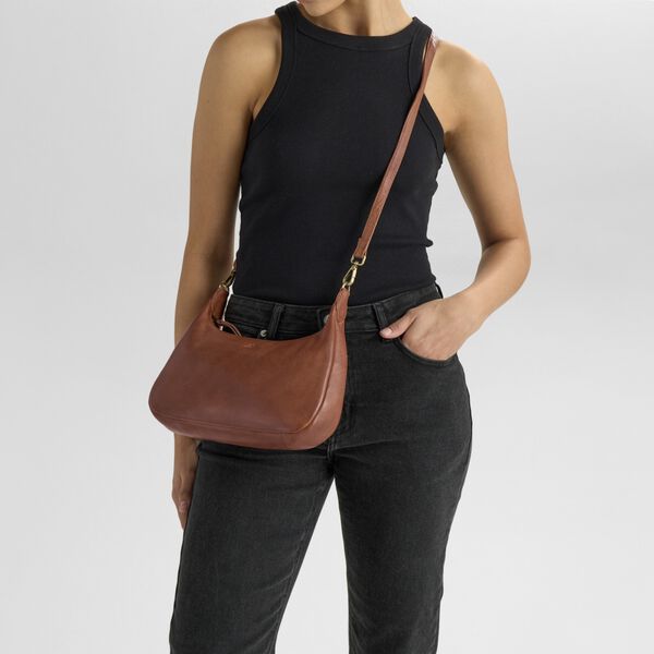 HaydenMBG Crossb. Bag Soft V., cognac w/br. gold, Markberg