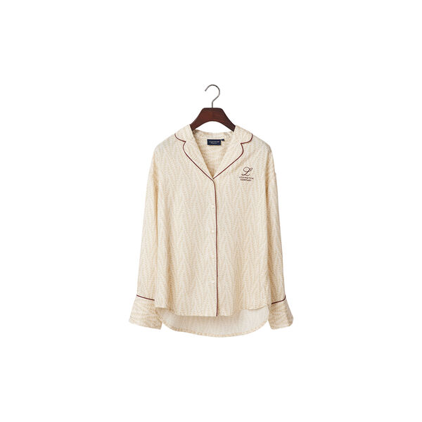 Printed Lyocell Pajama Set, lt beige/off white, Lexington