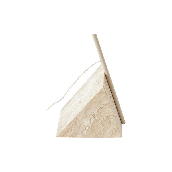 Reyna Reading Lamp with Travertine Base, light beige, Westwing Collection