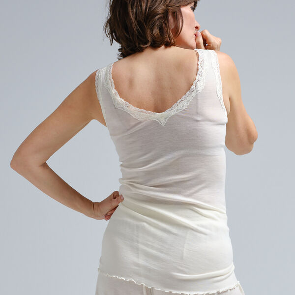 Woollen Lacey Top, off-white, Seamless Basic