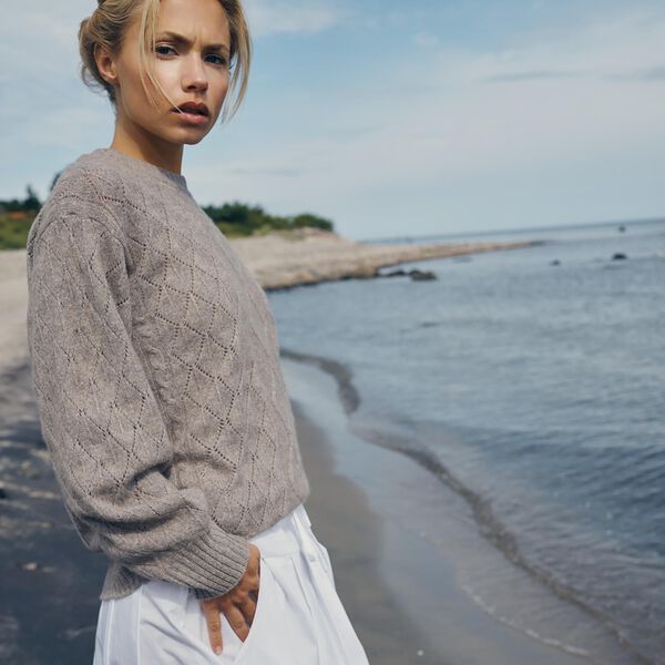 Christine Cable Sweater, dark sand, CARE BY ME