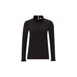Organic Slub Frill Longsleeve, black, Rich & Royal