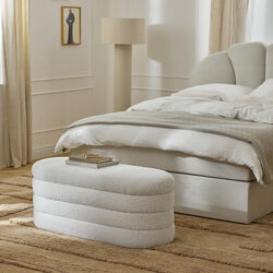 Alto Bench with Storage Space, boucl&eacute; off white, Westwing Collection