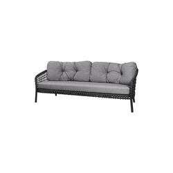 Ocean large 3-pers. sofa, dark grey, Cane-line