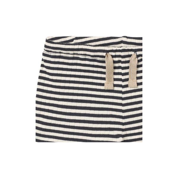 Jersey Shorts Vic, navy rib stripe, Wheat