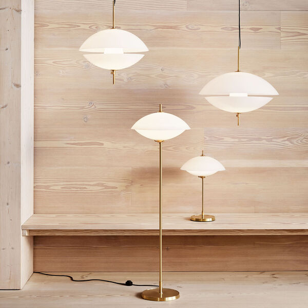 MUSLING™ bordlampe, opal/brass, Fritz Hansen